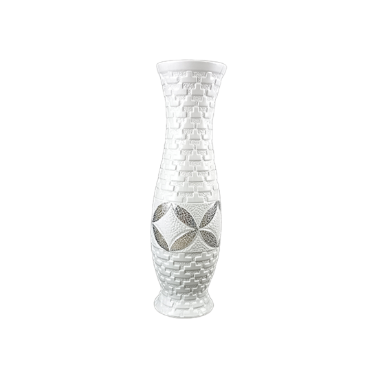 Снимка на Ваза бяла със златни камъни