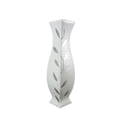 Снимка на Ваза голяма квадратна със сребърни листа