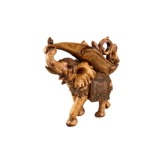 Снимка на Дървесен слон поставка за вино 