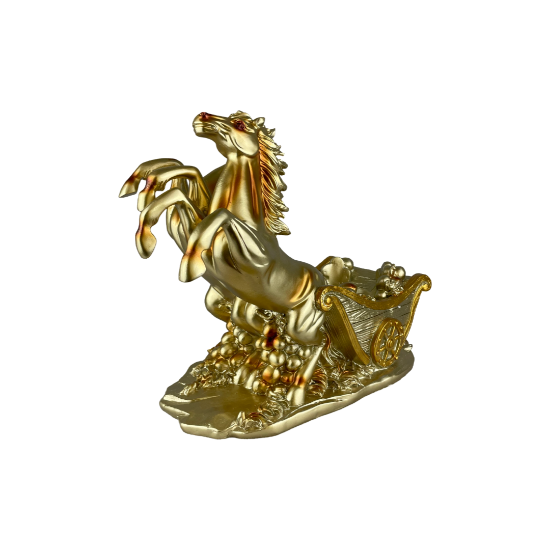 Снимка на Два коня с каляска злато 