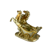 Снимка на Два коня с каляска злато 