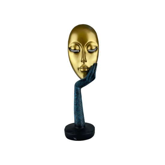 Снимка на Маска с ръка тюркоаз със злато