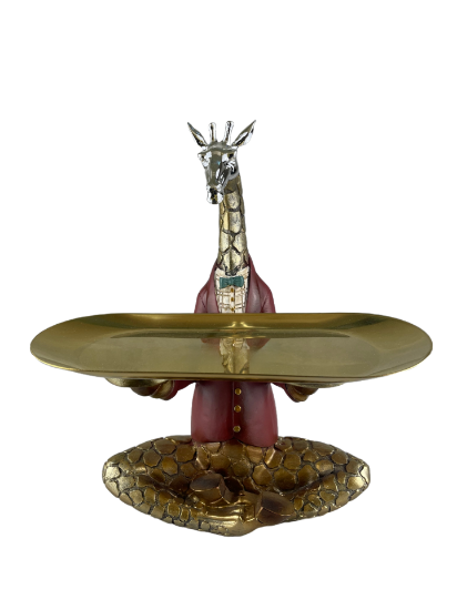 Снимка на Жираф с поставка Златна метална