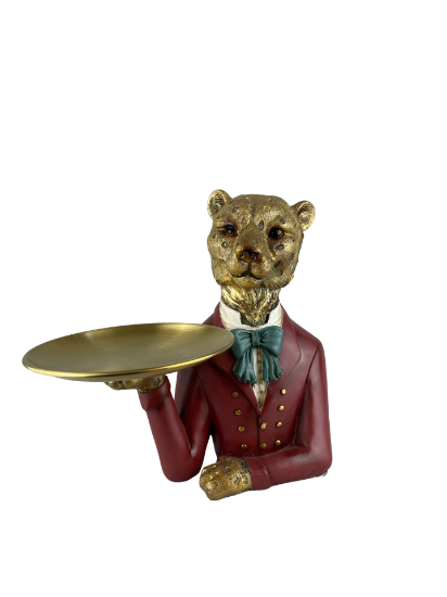 Снимка на Гепард сервитьор с поднос метален златен