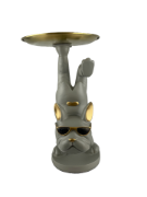 Снимка на Куче жонгльор сиво с метален поднос