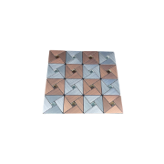 Снимка на Плочка мет. мед със сиво триъгълници  с кристал