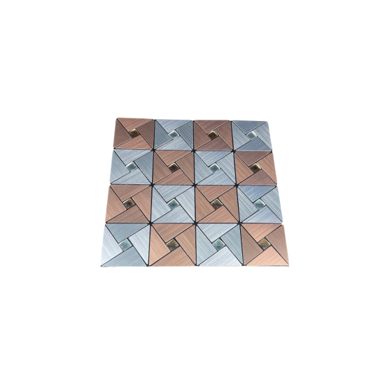 Снимка на Плочка мет. мед със сиво триъгълници  с кристал