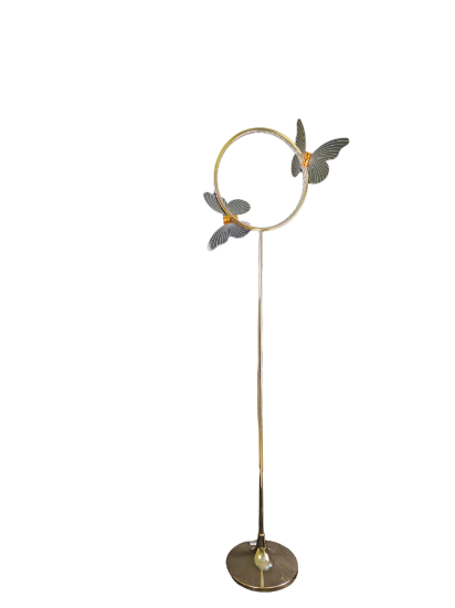 Снимка на Лампа пеперуда с кръг метална златна