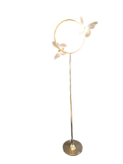 Снимка на Лампа пеперуда с кръг метална златна