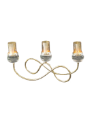 Снимка на Свещник тройка златен метал със стъкло