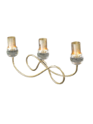 Снимка на Свещник тройка златен метал със стъкло