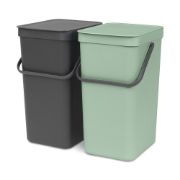 Снимка на Кош за смет за разделно събиране Brabantia Sort&Go 2x16L,  Dark Grey & Jade Green