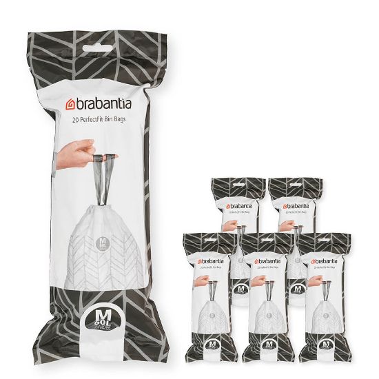 Снимка на Торба за кош Brabantia PerfectFit Bo размер М, 60L, 120 броя, кутия