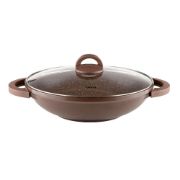 Снимка на Тиган уок с капак Muhler Mia MR-3285M 32x8.5cm, 3.8L, шоколад, лят алуминий