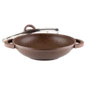 Снимка на Тиган уок с капак Muhler Mia MR-3285M 32x8.5cm, 3.8L, шоколад, лят алуминий