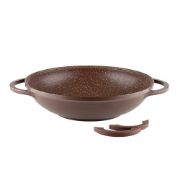 Снимка на Тиган уок с капак Muhler Mia MR-3285M 32x8.5cm, 3.8L, шоколад, лят алуминий