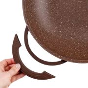 Снимка на Тиган уок с капак Muhler Mia MR-3285M 32x8.5cm, 3.8L, шоколад, лят алуминий