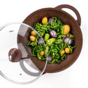 Снимка на Тиган уок с капак Muhler Mia MR-3285M 32x8.5cm, 3.8L, шоколад, лят алуминий