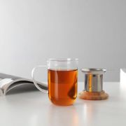 Снимка на Чаша за чай с цедка VIVA Minima 500ml, бамбуково капаче за запарка