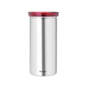 Снимка на Буркан за 18 броя кафе-капсули Brabantia Matt Steel Fingerprint Proof, Red Lid