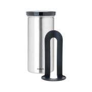 Снимка на Буркан за 18 броя кафе-капсули Brabantia Matt Steel Fingerprint Proof, Grey Lid