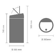 Снимка на Кош за смет Brabantia Touch Bin 2x20L, Brilliant Steel