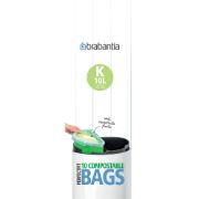 Снимка на Торба за кош Brabantia PerfectFit Touch размер K, 10L, 10 броя, зелени, биоразградими, ролка