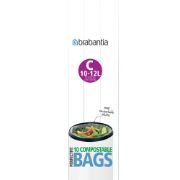 Снимка на Торба за кош Brabantia PerfectFit Sort&Go/Silent/Touch размер C, 10-12L, 10 броя, зелени, биоразградими, ролка