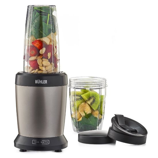 Снимка на Нутри блендер Muhler MNB-1200, 1200W, 6 ножа, 2 чаши, Old Gold