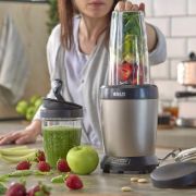 Снимка на Нутри блендер Muhler MNB-1200, 1200W, 6 ножа, 2 чаши, Old Gold