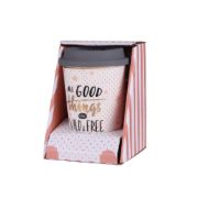 Снимка на Чаша за чай и мляко 350ml, със силиконов капак