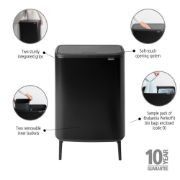 Снимка на Кош за смет Brabantia Bo Touch Hi 2x30L, Matt Black