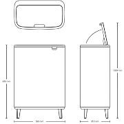 Снимка на Кош за смет Brabantia Bo Touch Hi 2x30L, Matt Steel Fingerprint Proof