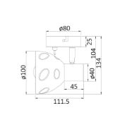 Снимка на Спот 1-ца  Moon,  E14, 1 х max 40W, с ключ