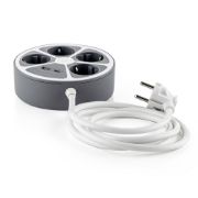 Снимка на Разклонител кръг Muhler с ключ, 4 гн. ,2X USB порта тип А  и C