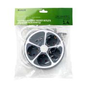 Снимка на Разклонител кръг Muhler с ключ, 4 гн. ,2X USB порта тип А  и C