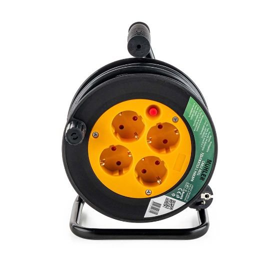 Снимка на Удължител Muhler с макара и 4 гнезда, 1.5mm2, 15.0m дължина