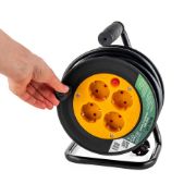 Снимка на Удължител Muhler с макара и 4 гнезда, 1.5mm2, 15.0m дължина