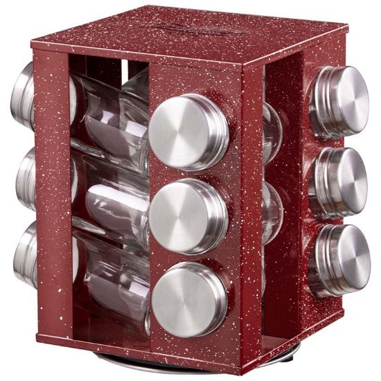 Снимка на Комплект от 12 бурканчета за подправки червен ZEPHYR