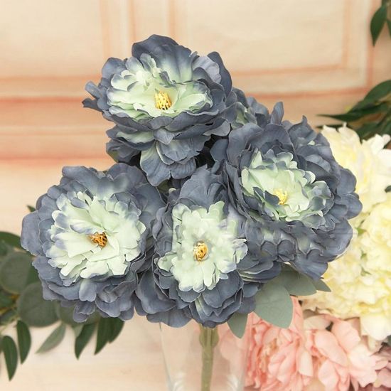 Снимка на Декоративен букет Божури 7 цвята 53 см