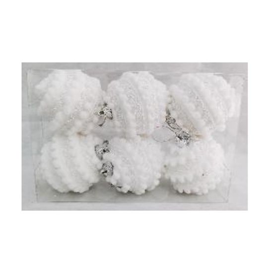 Снимка на Топки за елха Ø6 см сребърни 6 бр.