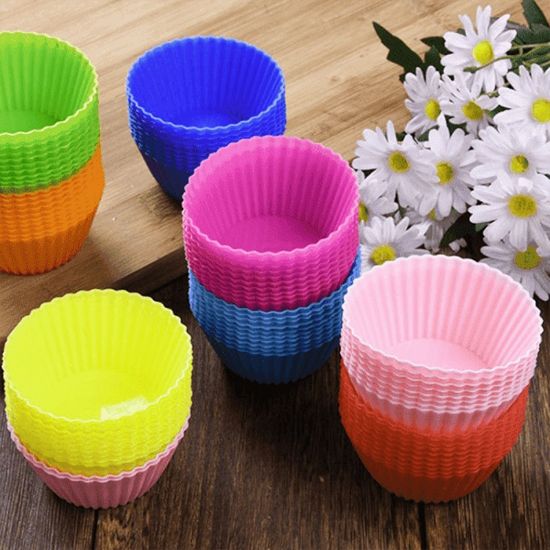 Снимка на Силиконови формички за мъфини цветни 6 бр.