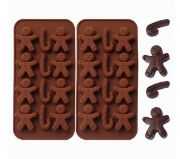 Снимка на Силиконов молд Човече с 12 гнезда за коледни сладки