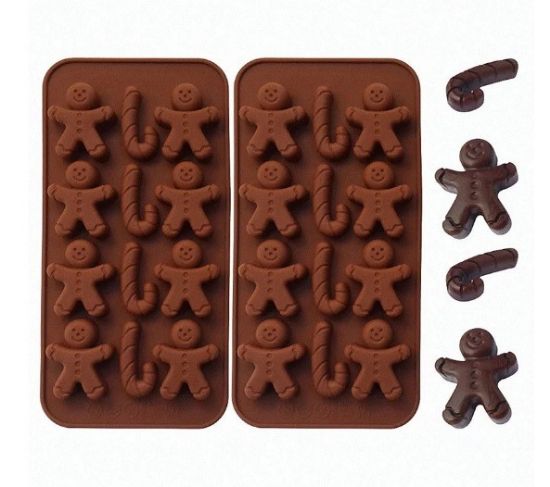 Снимка на Силиконов молд Човече с 12 гнезда за коледни сладки