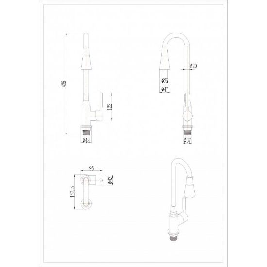 Снимка на Смесител за кухня Havana Grey INTER CERAMIC