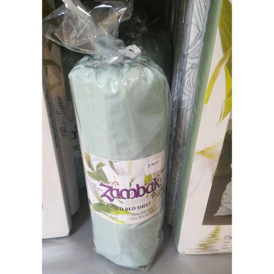 Снимка на Чаршаф с ластик 100x200 см + калъфка Cylinder L. Green ZAMBAK