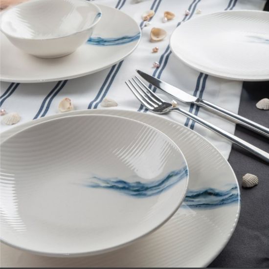 Снимка на Порцеланов сервиз за хранене 24 части Морски вълни FARIKA