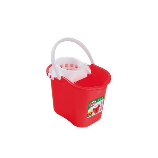 Снимка на Овална кофа с цедка 16 л червена MAGIC CLEAN