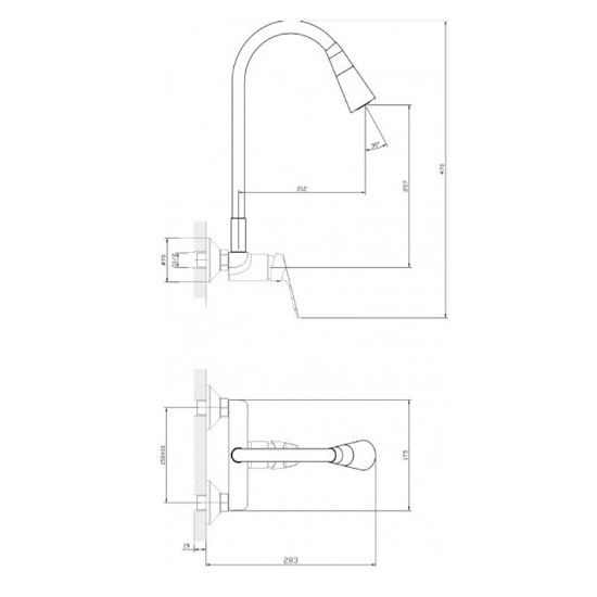 Снимка на Месингов смесител Linni gray matt INTER CERAMIC