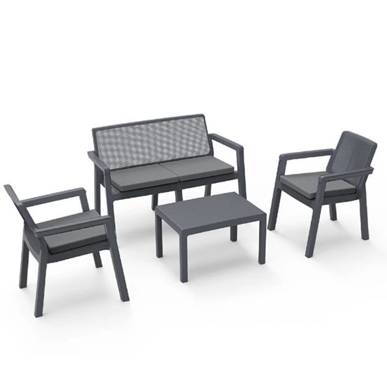 Снимка на Градински комплект 4 места антрацит Prestige VIOLET HOUSE